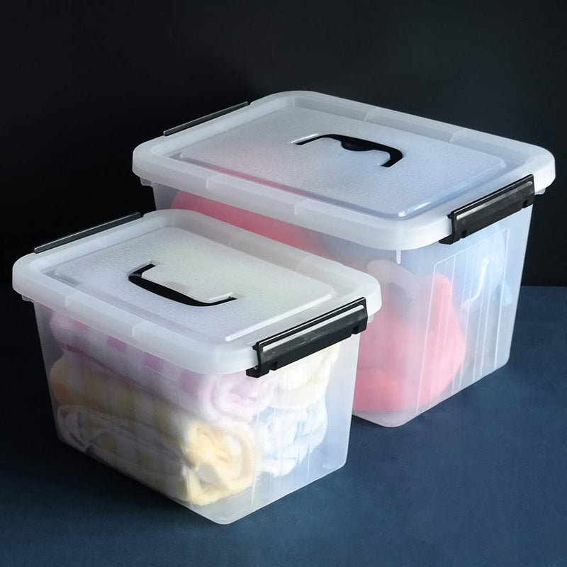 Wekioger 3 Pack Mixed Size Plastic Storage Bins for Multiuses, Clear Latching Storage Box (12Qt, 6Qt, 3.5Qt) - Image 3